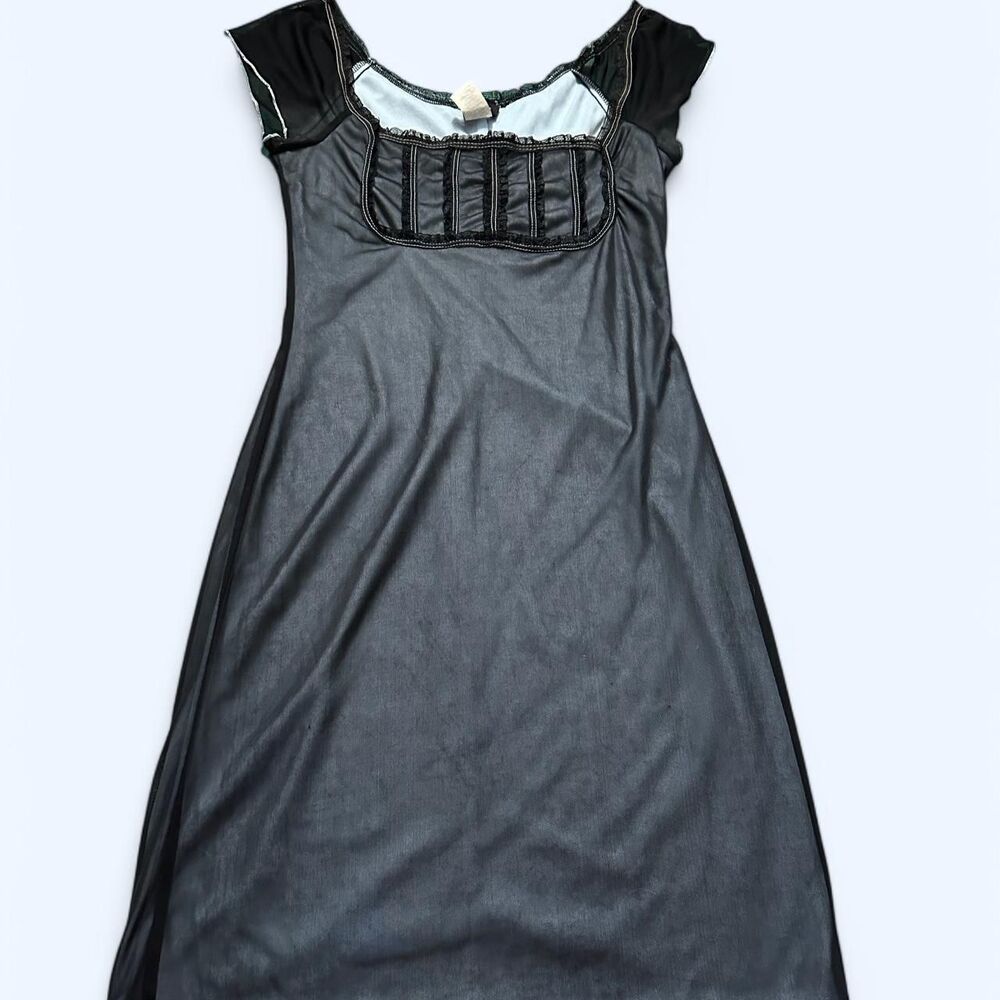 Sheer Black Ruffle Dress- ZINC USA - Size M